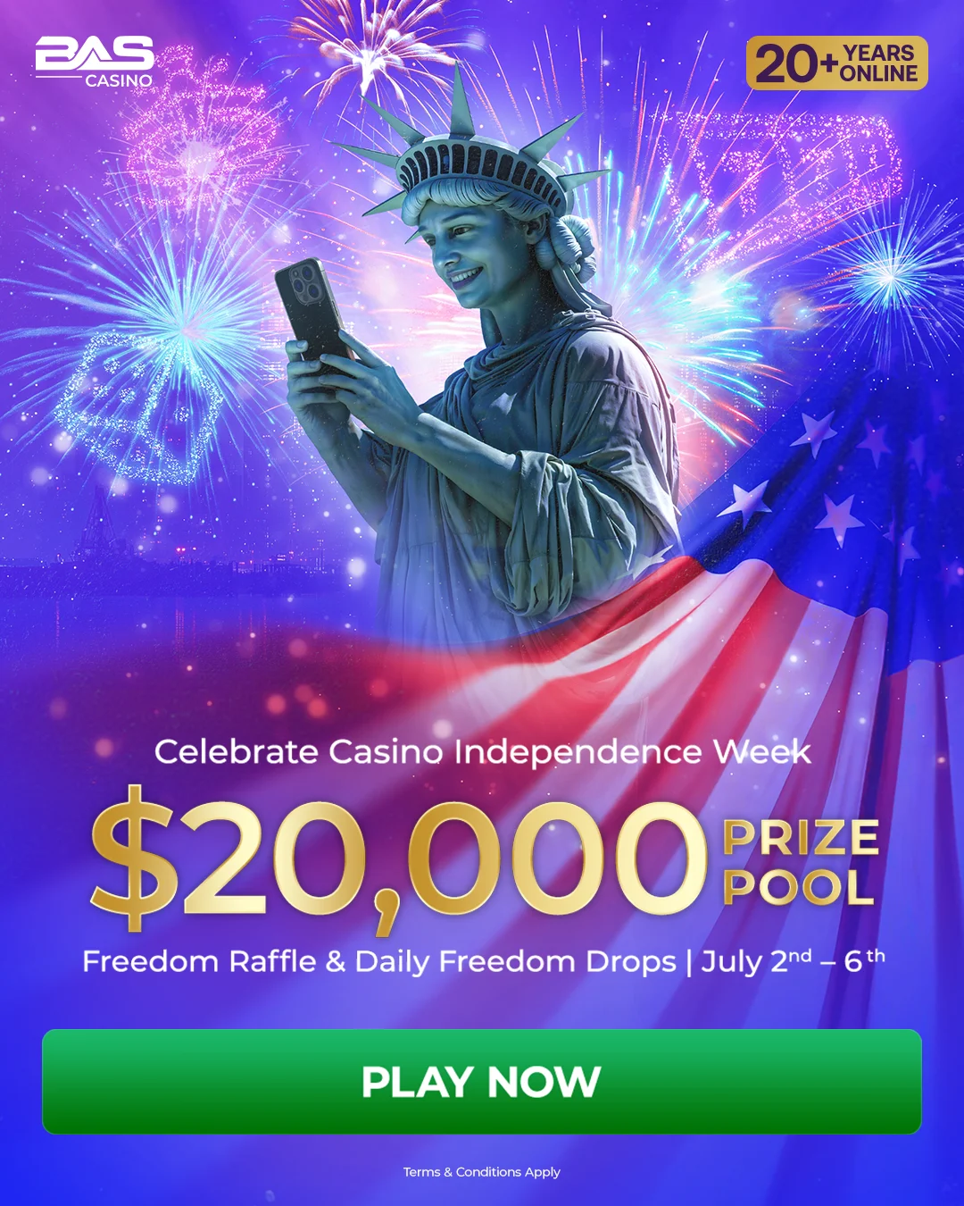 Celebrate Casino Independence Week $20,000 Prize Pool