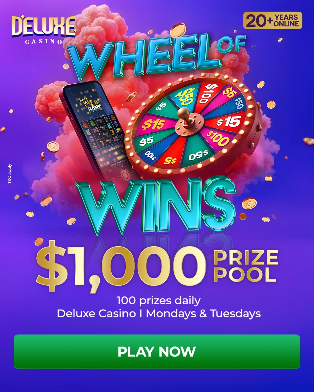 $1,000 Prize Pool 100 prizes daily